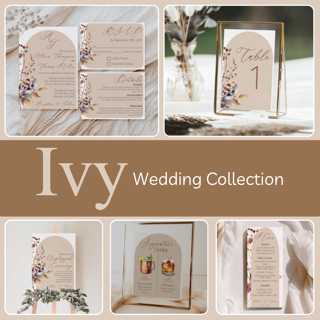 Boho Wedding Stationary Bundle, Save the Dates, Invitation Suite