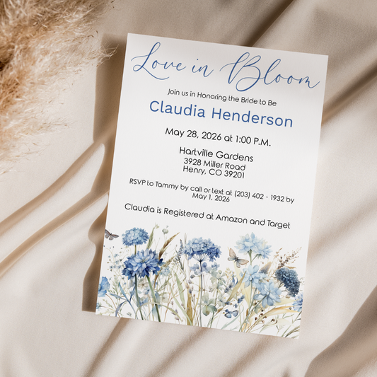 Floral Bridal Brunch Shower Invitation, Love in Bloom Digital Download