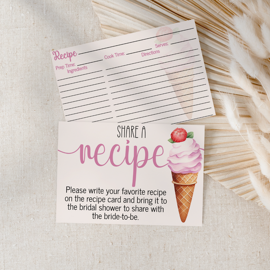 Recipe Request & Card Set, Handwritten Recipe Card, She's Been Scooped Up